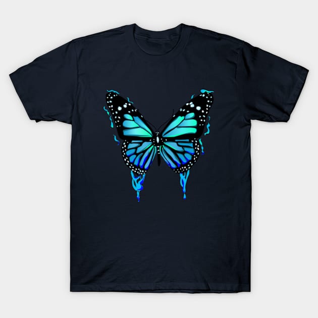 Blue butterfly art T-Shirt by MiaArt365